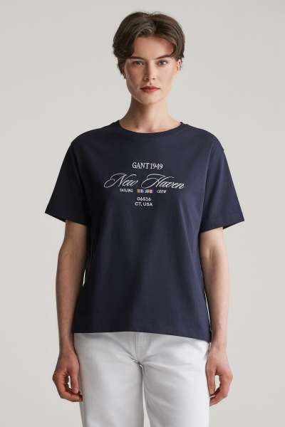 PÓLÓ GANT GRAPHIC SS T-SHIRT EVENING BLUE