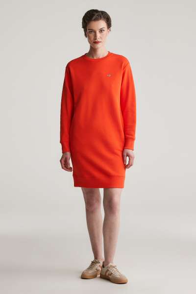 MELEGÍTŐRUHA GANT SHIELD C-NECK SWEAT DRESS ORANGE RED