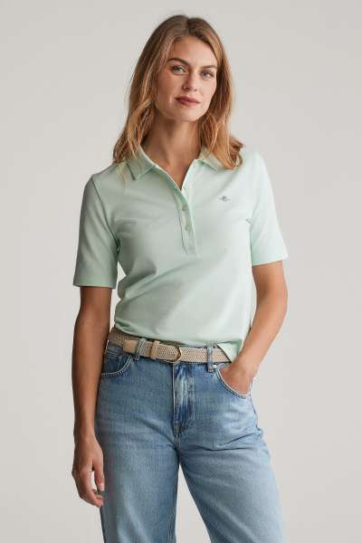 PÓLÓ GANT SLIM SHIELD SS PIQUE POLO FADED MINT
