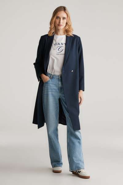 KABÁT GANT TEXTURE CLASSIC COAT EVENING BLUE