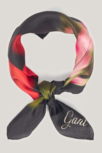 SÁL GANT FLORAL PRINT SILK SCARF GIFT PACK BLACK
