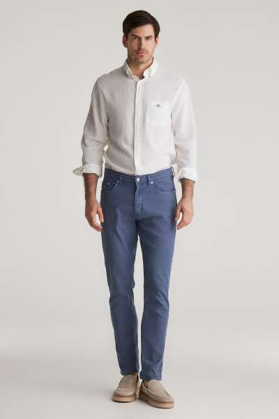 FARMER GANT SLIM COT/LINEN JEANS DUSTY NAVY