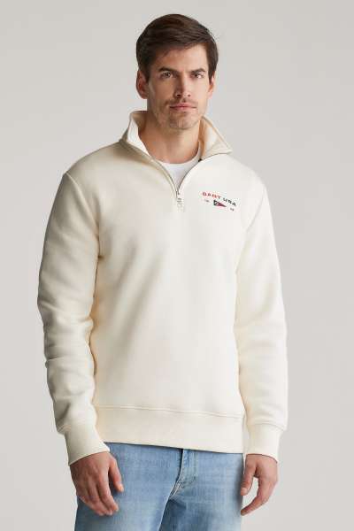 ELEGÍTŐFELSŐ GANT GRAPHIC HALF ZIP CREA