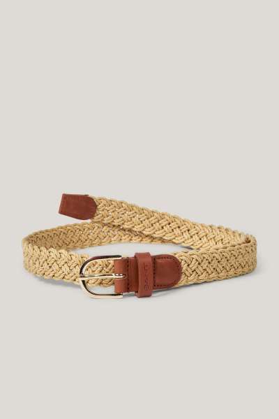 ÖV GANT ROPE LOOK BRAIDED BELT CARAMEL BEIGE