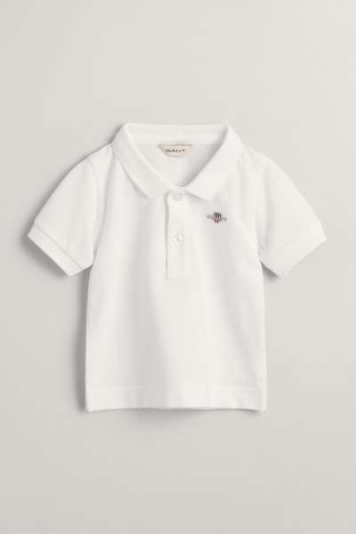 PÓLÓ GANT SHIELD PIQUE SS RUGGER WHITE