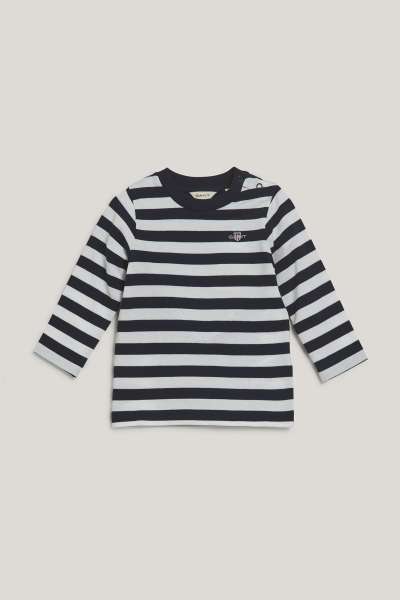 TOP GANT STRIPED SHIELD PIQUE LS TOP MARINE