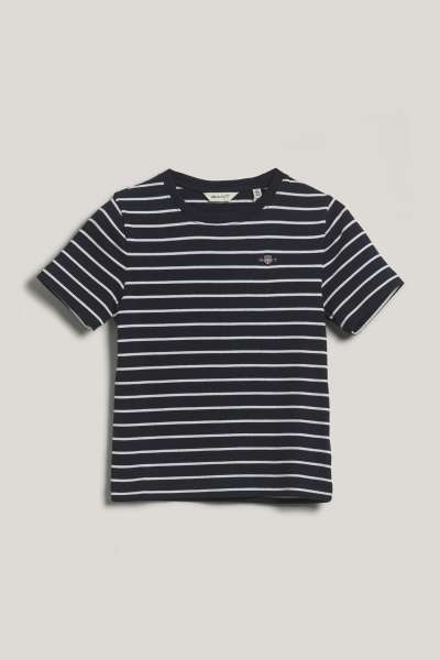 PÓLÓ GANT STRIPED SHIELD SLIM T-SHIRT EVENING BLUE