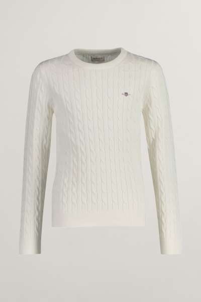 PULÓVER GANT SHIELD COTTON CABLE C-NECK EGGSHELL