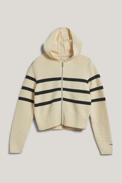PULÓVER GANT STRIPED BRETON KNIT SWEATER CREAM