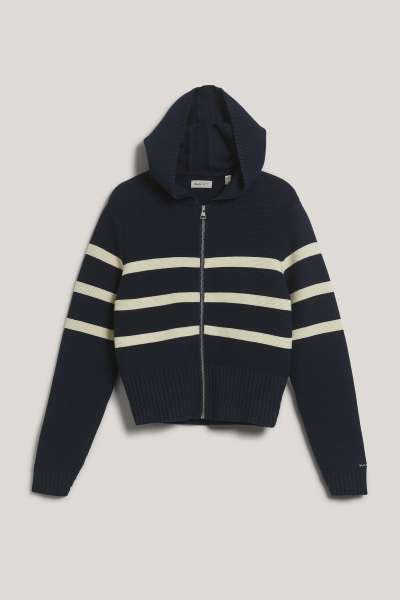 PULÓVER GANT STRIPED BRETON KNIT SWEATER EVENING BLUE