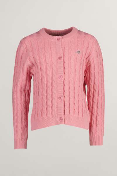 KARDIGÁN GANT SHIELD COTTON CABLE CARDIGAN GERANIUM PINK
