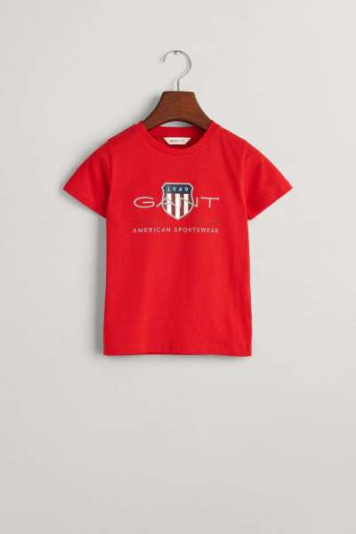 PÓLÓ GANT ARCHIVE SHIELD SS T-SHIRT BRIGHT RED