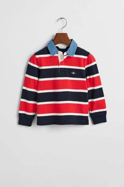 PÓLÓ GANT STRIPED SHIELD RUGGER EVENING BLUE