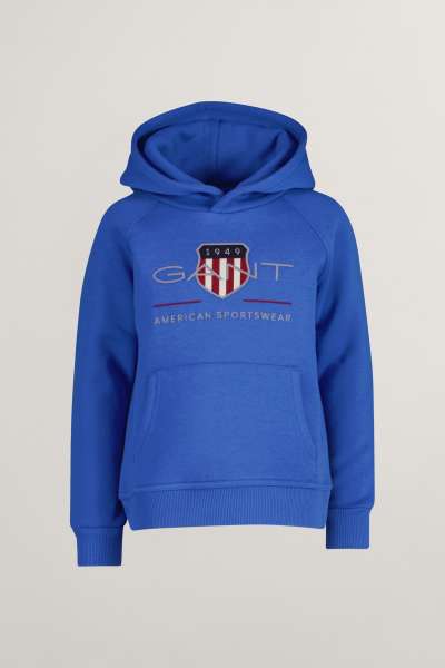 MELEGÍTŐ FELSŐ GANT ARCHIVE SHIELD RAGLAN HOODIE GREECE BLUE