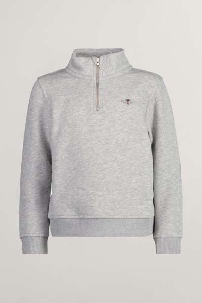 MELEGÍTŐ FELSŐ GANT SHIELD HALF ZIP SWEAT LIGHT GREY MELANGE