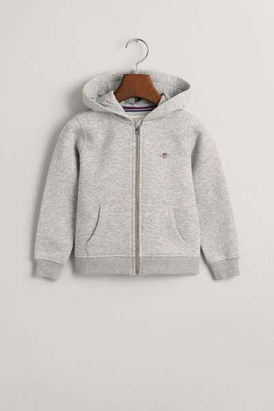 MELEGÍTŐ FELSŐ GANT SHIELD ZIP HOODIE LIGHT GREY MELANGE