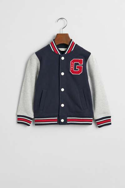 DZSEKI GANT VARSITY SWEAT JACKET EVENING BLUE