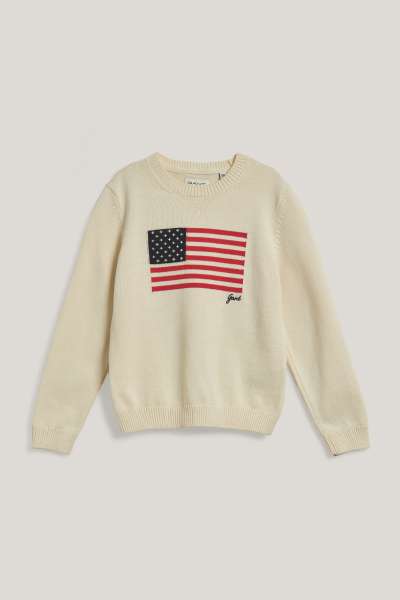 PULÓVER GANT FLAG KNIT C-NECK CREAM