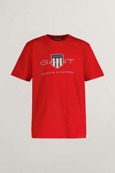 PÓLÓ GANT ARCHIVE SHIELD SS T-SHIRT BRIGHT RED