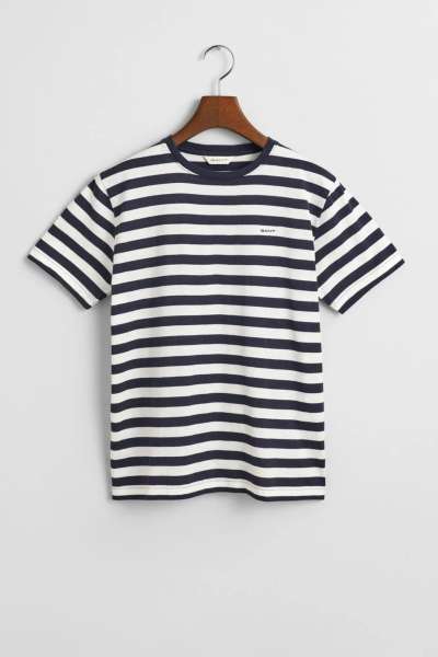 PÓLÓ GANT STRIPED SHIELD T-SHIRT EVENING BLUE