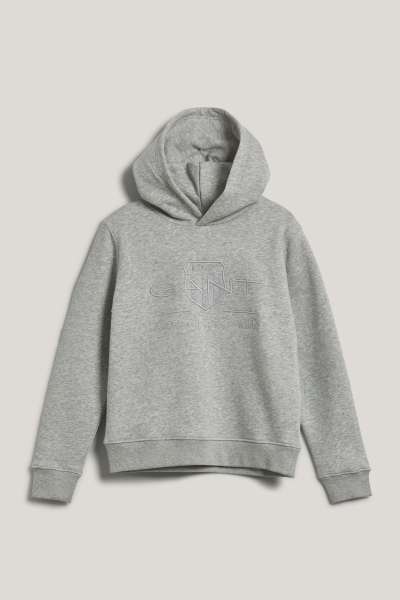 MELEGÍTŐ FELSŐ GANT TONAL AS HOODIE LIGHT GREY MELANGE