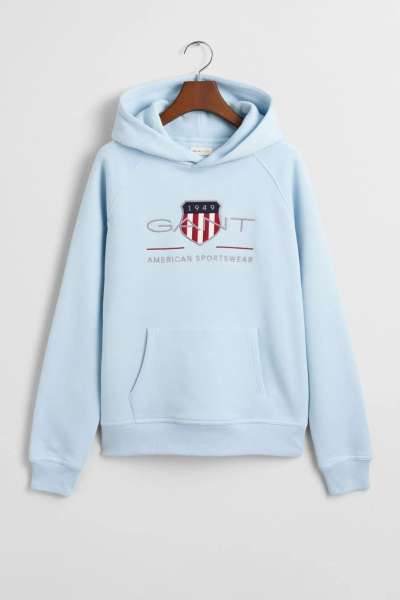 MELEGÍTŐ FELSŐ GANT ARCHIVE SHIELD HOODIE CALMING BLUE