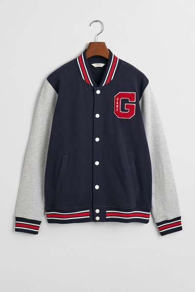 MELEGÍTŐ FELSŐ GANT VARSITY SWEAT JACKET EVENING BLUE