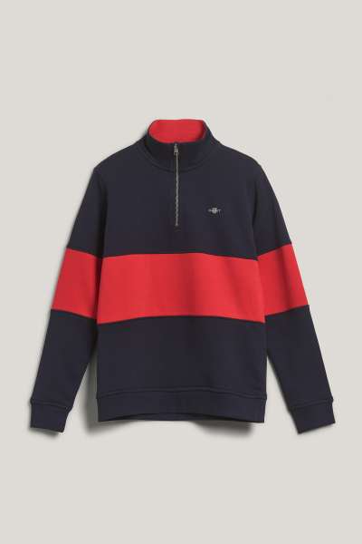 MELEGÍTŐ FELSŐ GANT COLOR BLOCKED SHIELD HALF ZIP EVENING BLUE