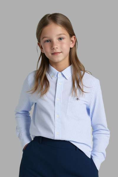 ING GANT STRIPED SHIELD POPLIN SHIRT LIGHT BLUE