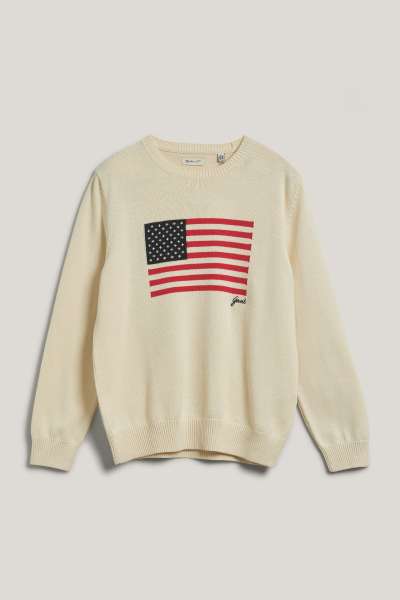 PULÓVER GANT FLAG KNIT C-NECK CREAM