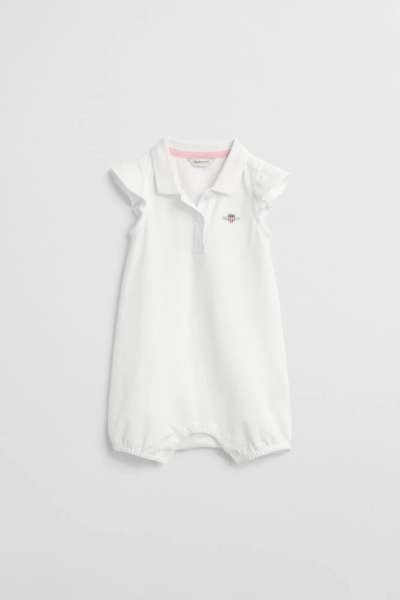BODY GANT RUFFLED PIQUE ROMPER WHITE