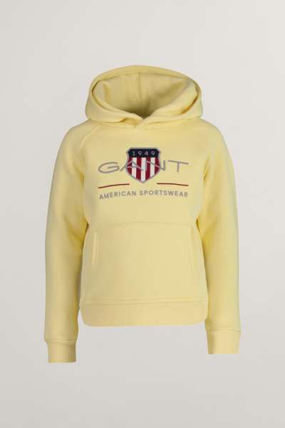 MELEGÍTŐFELSŐ GANT ARCHIVE SHIELD RAGLAN HOODIE DUSTY LIGHT YELLOW
