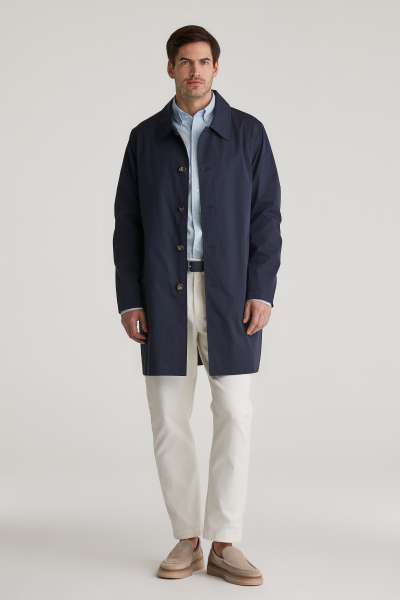 KABÁT GANT COTTON CAR COAT EVENING BUE