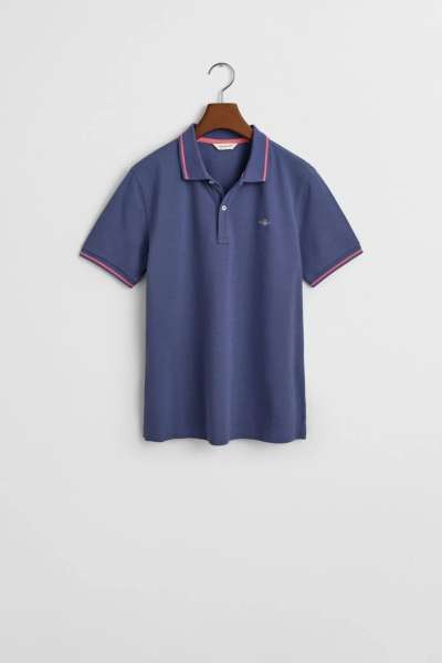 PÓLÓ GANT CONTRAST TIPPING SS PIQUE RUGGER DUSTY NAVY