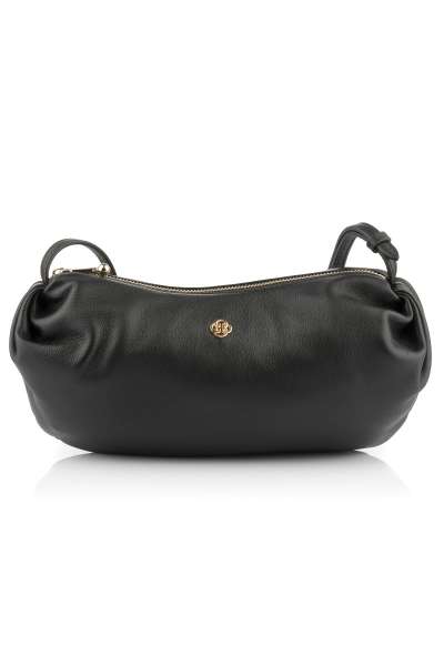 CROSSBODY GANT LAMB LEATHER RUCHED CROSSBODY BAG BLACK