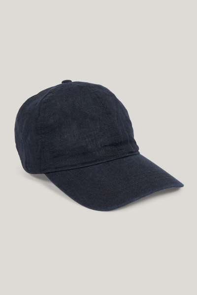 SAPKA GANT LINEN CAP BLACK