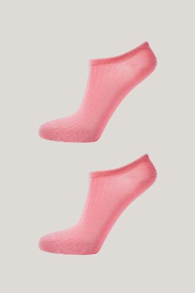 ZOKNI GANT LYOCELL RIB LOW CUT SOCKS 2-PACK GERANIUM PINK