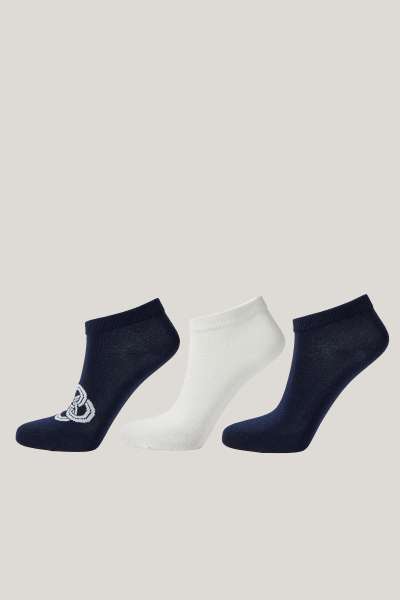 ZOKNI GANT MONOGRAM ANKLE SOCKS 3-PACK EVENING BLUE