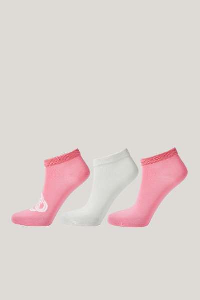 ZOKNI GANT MONOGRAM ANKLE SOCKS 3-PACK GERANIUM PINK