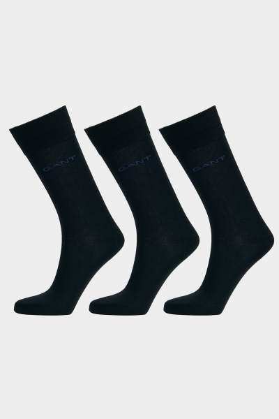 ZOKNI GANT MERCERIZED COTTON SOCKS 3-PACK BLACK