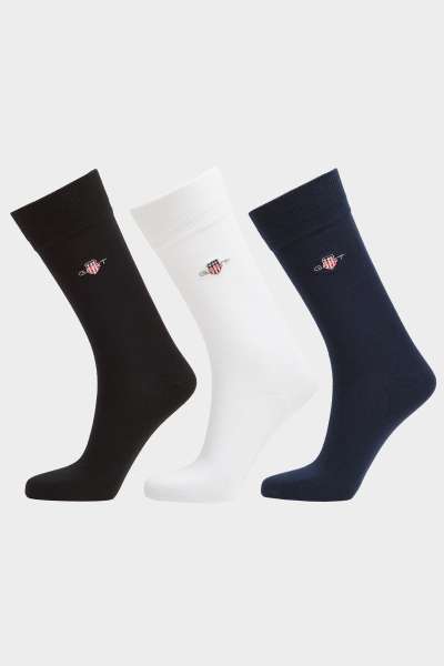 3-PACK ZOKNI GANT SHIELD SOCKS 3-PACK BLACK