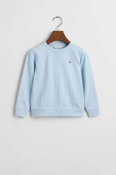 MELEGÍTŐFELSŐ GANT SHIELD COTTON SLUB C-NECK CALMING BLUE