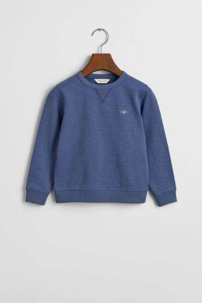 MELEGÍTŐFELSŐ GANT SHIELD COTTON SLUB C-NECK DUSTY NAVY