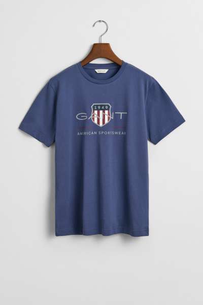 PÓLÓ GANT ARCHIVE SHIELD SS T-SHIRT DUSTY NAVY