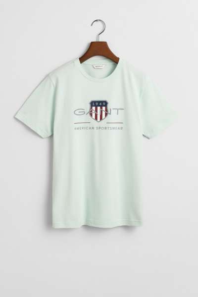 PÓLÓ GANT ARCHIVE SHIELD SS T-SHIRT FADED MINT