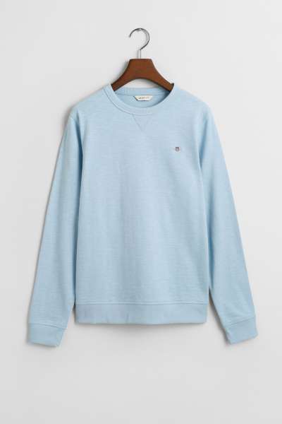 MELEGÍTŐFELSŐ GANT SHIELD COTTON SLUB C-NECK CALMING BLUE