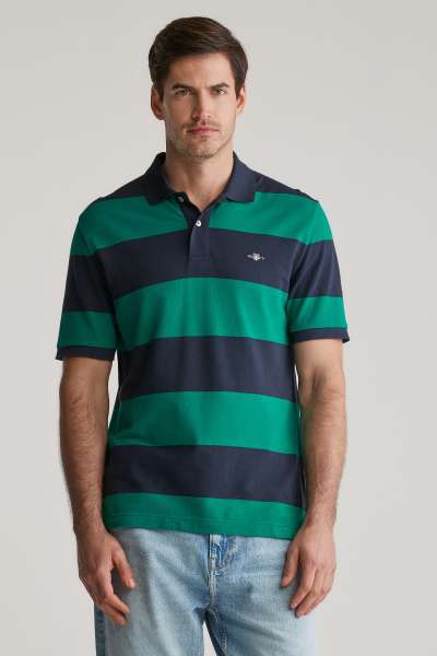PÓLÓ GANT BLOCK TRIPE POLO DEEP GREEN