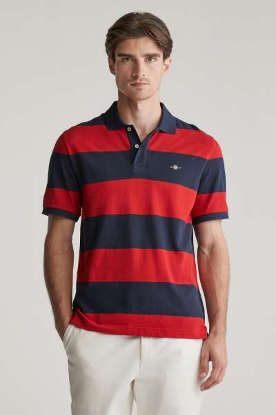 PÓLÓ GANT BLOCK TRIPE POLO RUBY RED