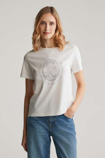 PÓLÓ GANT REG GRAPHIC SS T-SHIRT EGGSHELL