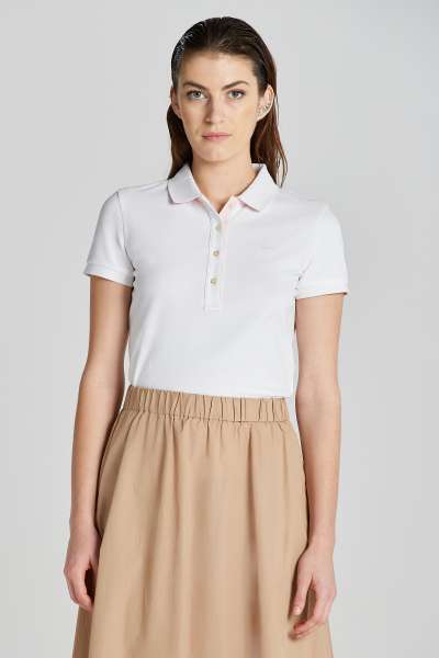 PÓLÓ GANT CONTRAST COLLAR SS PIQUE POLO WHITE